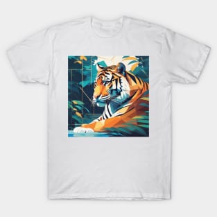 Geometric Tiger Art T-Shirt